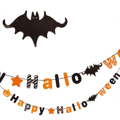Wholesale Halloween Paper Garland Decoration Pumpkin Vampire Cat