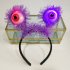 Halloween Party LED Glow Eye Luminous Eyeball Props Hairband Flash Eyeball Hair Hoop Purple eyeballs villi