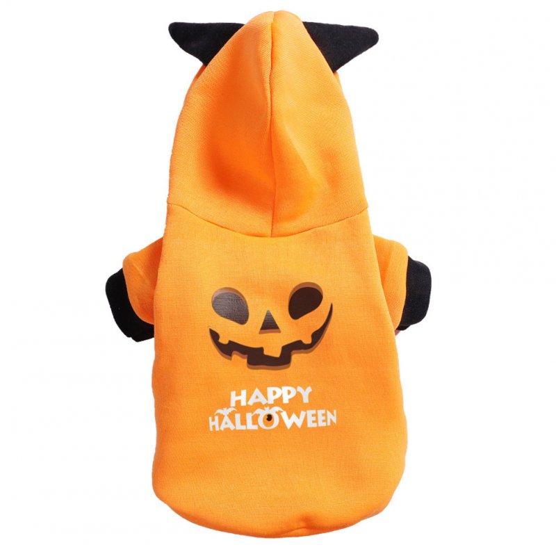 Halloween Pet Clothes Cat Dog Festival Cosplay Autumn Winter Two Legged Costume  yellow_L