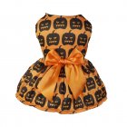 Halloween Pet Skirts With Bowknot Soft Comfortable Sleeveless Round Neck Puppy Princess Dresses Outfits For Small Medium Dogs Pumpkin M