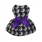 Halloween Pet Skirts With Bowknot Soft Comfortable Sleeveless Round Neck Puppy Princess Dresses Outfits For Small Medium Dogs Ghost M