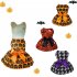 Halloween Pet Skirts With Bowknot Soft Comfortable Sleeveless Round Neck Puppy Princess Dresses Outfits For Small Medium Dogs mesh orange M