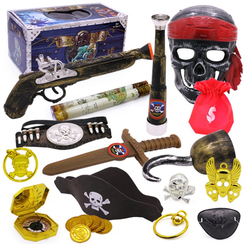 Halloween Pirate Costume Playset for Kids Funny Grimace Skull Eye Mask 