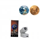 Halloween Projector Lamp With Films Magnetic Mounting Rechargeable Night Light Party Wall Decorations Background Light 2pc white earth/moon 5v