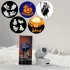 Halloween Projector Lamp With Films Magnetic Mounting Rechargeable Night Light Party Wall Decorations Background Light 5pcs black Halloween 5v