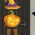 Halloween Pumpkin Character Door Sign Halloween Hanging Sign Door Hanger Halloween Indoor Outdoor Wall Hanging Decor magic hat