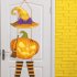 Halloween Pumpkin Character Door Sign Halloween Hanging Sign Door Hanger Halloween Indoor Outdoor Wall Hanging Decor magic hat