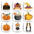 Halloween Pumpkin Character Door Sign Halloween Hanging Sign Door Hanger Halloween Indoor Outdoor Wall Hanging Decor magic hat