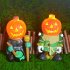 Halloween Pumpkin Knights Led Glowing Garden Decorative Ornament Pumpkin Head Resin Crafts For Home Decor C style