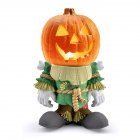 Halloween Pumpkin Head Resin Crafts Pumpkin Knights LED Glowing Garden Ornament