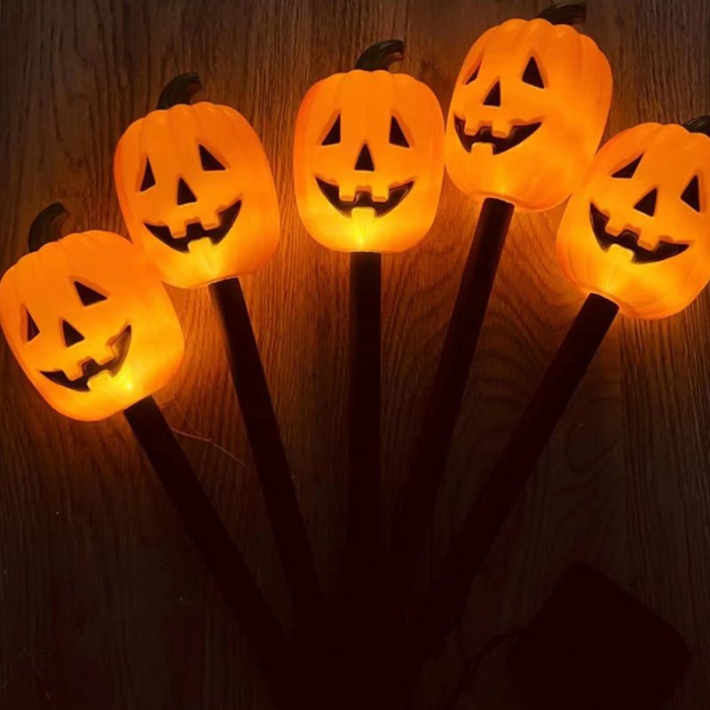 Halloween Pumpkin Stake Lights Outdoor Waterproof Garden Pumpkin Lights Halloween Decoration For Garden Patio Yard Battery box Oval