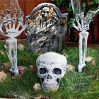 Halloween Scary Skeleton Stakes Weather Resistant Horror Props Perfect For Yard Doorway Windows Haunted House Three-piece set