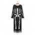 Halloween Scary Skeleton Bodycon Dress Long Sleeve Cosplay Party Show Costume black 2XL