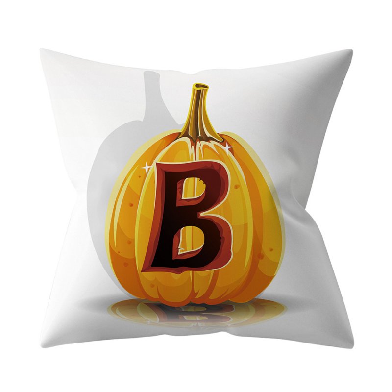 Halloween Series Letter Printing Throw Pillow Cover for Home Living Room Sofa Decor B_45*45cm
