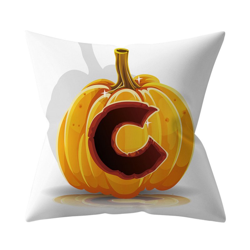 Halloween Series Letter Printing Throw Pillow Cover for Home Living Room Sofa Decor C_45*45cm
