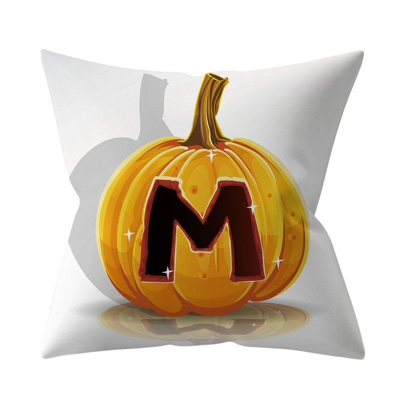 Halloween Series Letter Printing Throw Pillow Cover for Home Living Room Sofa Decor M_45*45cm