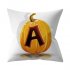 Halloween Series Letter Printing Throw Pillow Cover for Home Living Room Sofa Decor W 45 45cm