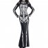 Halloween Sexy Bodycon Dress Scary Skeleton Long Sleeve Slim Cosplay Party Show Costume black M