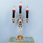 Halloween Skull Candles Holder With LED Flame Safe Flameless Candlestick Holder Candelabra For Halloween Party Decoration three red candles