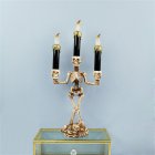 Halloween Skull Candles Holder With LED Flame Safe Flameless Candlestick Holder Candelabra For Halloween Party Decoration three golden candles