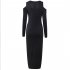 Halloween Slim Bodycon Sling Dress Scary Skeleton Long Sleeve Sexy Cosplay Party Costume black M