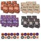 Halloween Treat Bags 24 Pcs Halloween Trick Or Treat Goody Gags Gift Bags With Stickers Party Supplies (9.06x3.19x4.69inch) 24pcs/pack