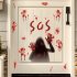 Halloween Window Clings Bloody Handprint Halloween Window Decorations Stickers For Horror Bathroom Zombie Party 30 90cm