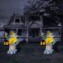 Halloween Witch Messenger Ornament With Lantern Waterproof Energy Saving Resin Statue For Garden Courtyard Decor Black led Lights