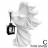 Halloween Witch Messenger Ornament With Lantern Waterproof Energy Saving Resin Statue For Garden Courtyard Decor Black led Lights