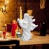 Halloween Witch Messenger Ornament With Lantern Waterproof Energy Saving Resin Statue For Garden Courtyard Decor Black led Lights