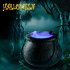 Halloween Witch Pot Smoke Machine LED Humidifier Color Changing Decor Halloween Party Toy colors British plug