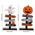 Halloween Wooden Ornaments Tree Shape Pumpkin Letter Halloween Ornaments For Haunted House Festival Party Dining Table Decor Ghost