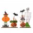 Halloween Wooden Ornaments With Pumpkin Bat Skull Halloween Party Horror Props For Trick Or Treat Party Decor Skull