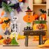 Halloween Wooden Ornaments With Pumpkin Bat Skull Halloween Party Horror Props For Trick Or Treat Party Decor Skull