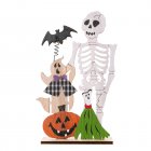 Halloween Wooden Ornaments With Pumpkin Bat Skull Halloween Party Horror Props For Trick Or Treat Party Decor Skull