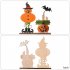 Halloween Wooden Ornaments With Pumpkin Bat Skull Halloween Party Horror Props For Trick Or Treat Party Decor Skull