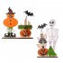 Halloween Wooden Ornaments With Pumpkin Bat Skull Halloween Party Horror Props For Trick Or Treat Party Decor Skull