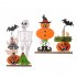 Halloween Wooden Ornaments With Pumpkin Bat Skull Halloween Party Horror Props For Trick Or Treat Party Decor Skull