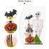 Halloween Wooden Ornaments With Pumpkin Bat Skull Halloween Party Horror Props For Trick Or Treat Party Decor Skull