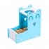 Hamster Feed Trough Pet Kettle Automatical Feeding Water Bowl Supplies Happy Face Water Bottle Holder Blue