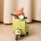 Hamster Motorcycle Toys For Guinea Pig Small Animal 360 Degree Rotating Light Electric Scooter Pets Supplies [Green]
