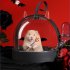 Hamster Portable Transparent Cage With Silicone Handle 180 Degree Side Rotatable Travel Carrier For Golden Bear Purple