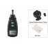 Hand Held LCD Digital Contact Tachometer has a wide range from 0 5 to 19999 RPM  6MHz Quartz crystal for high accuracy and memory storage and recall