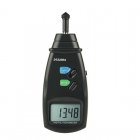 Hand Held LCD Digital Contact Tachometer has a wide range from 0 5 to 19999 RPM  6MHz Quartz crystal for high accuracy and memory storage and recall