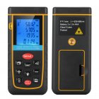 Hand Held Laser Distance Measure with 0 05 to 100 meter range for measuring distance  area and volumes  can take indirect measurements using Pythagorean Theorem