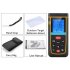 Hand Held Laser Distance Measure with 0 05 to 100 meter range for measuring distance  area and volumes  can take indirect measurements using Pythagorean Theorem