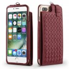 Hand-Knitted Pu Leather Multifunction Wallet Stand Case Flip Folio Kickstand Lanyard Sleeve Mobile Phone Case and Cover with Card Holder for Iphone6, Iphone6s
