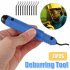 Hand held Deburring Cutter Deburring Tool Handle With 10 Pcs Rotary Deburr Blades Burr Remover Hand Tool For 3D Printing Resin Art Work NB1100 Bubble shell blue