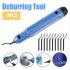 Hand held Deburring Cutter Deburring Tool Handle With 10 Pcs Rotary Deburr Blades Burr Remover Hand Tool For 3D Printing Resin Art Work NB1100 Bubble shell blue