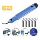 Hand-held Deburring Cutter Deburring Tool Handle With 10 Pcs Rotary Deburr Blades Burr Remover Hand Tool